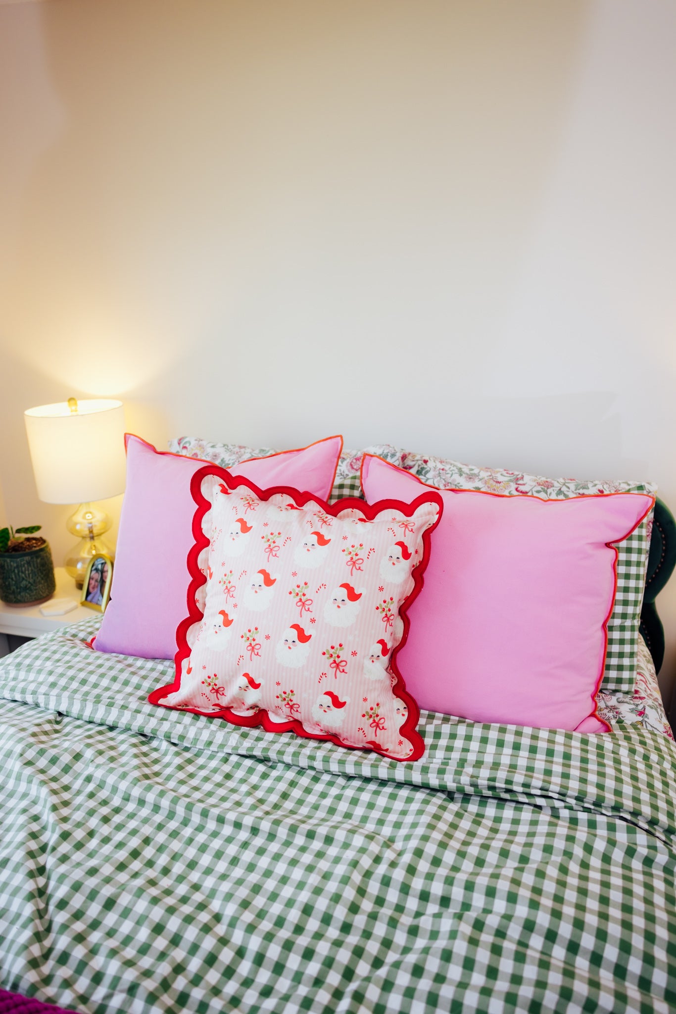 Holly Jolly Santa Throw Pillow